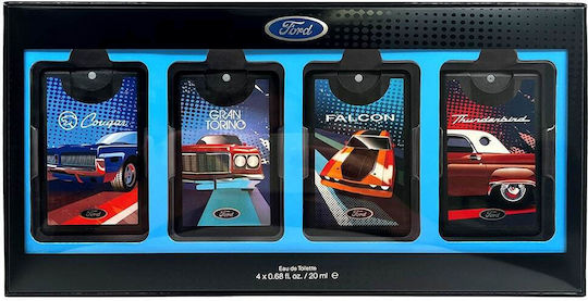 Set Ford Cougar Eau de Toilette Bărbați 20 Ml + Falcon Eau de Toilette Bărbați 20 Ml + Gran Torino Eau de Toilette Bărbați 20 Ml + Thunderbird Eau de Toilette Bărbați 20 Ml