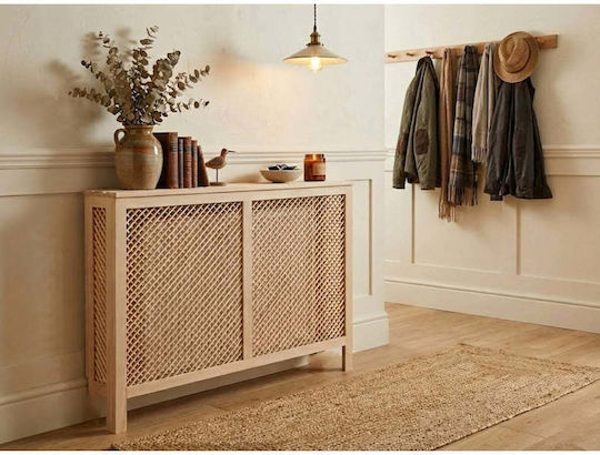 SteweHome Κάλυμμα Καλοριφέρ από Μασίφ ξύλο Μπεζ 96x25x77εκ.
