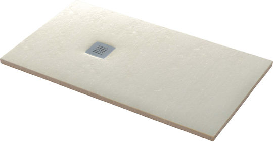 Sanitec Flat Stone Karisto A410-29-Ocra Duschen aus Künstlicher Stein 110x90cm Grau