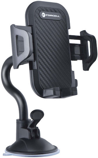 Forcell Car Phone Holder F-grip Carbon Bracket Arm 17cm Windshield Black