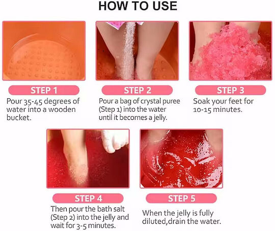 Set 2 Steps Crystal Jelly Pedicure Spa 50+50g Premium Quality Rose
