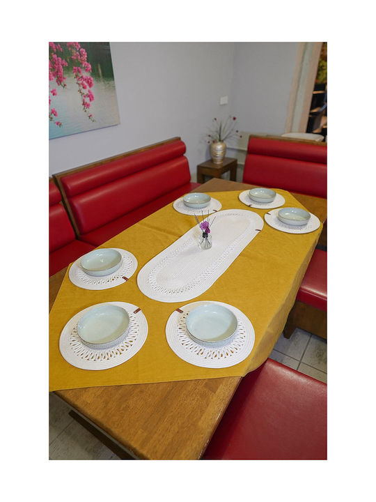 SteweHome Wicker White Placemats 100x35cm