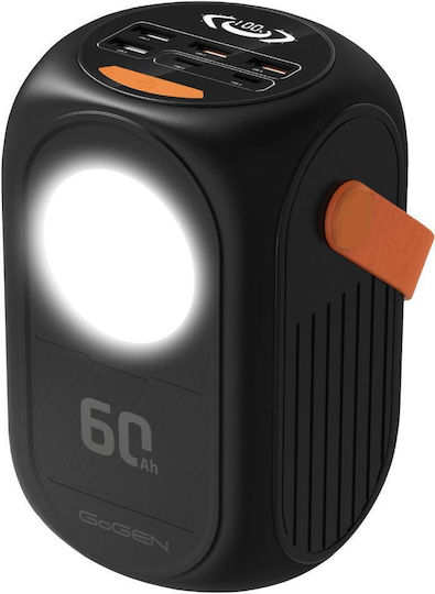 GoGEN Power Bank 60000mAh με 4 Θύρες USB-A και 2 Θύρες USB-C Μαύρο