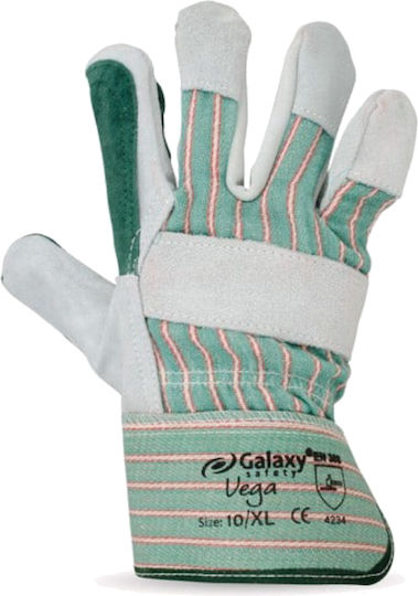 Galaxy Vega Safety Gloves Gray Leather
