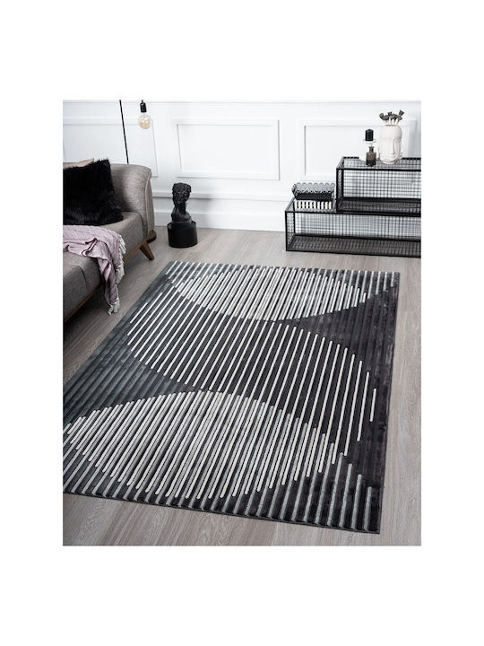 SteweHome Rectangular Black Rug 100x200cm
