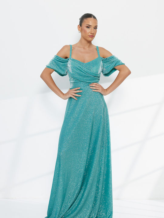 Summer Maxi Evening Dress Petrol Blue