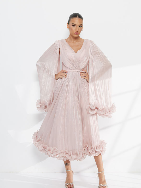 Midi Dress for Wedding / Christening Pink