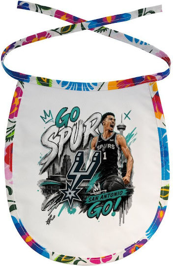 Koupakoupa Victor Wembanyama Basketball Waterproof Baby Bib Made of 100% Cotton with Lace Band Colored