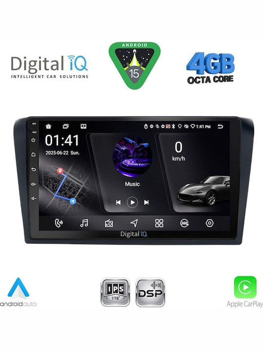 Digital IQ Car Audio System for Mazda 3 2003-2008 with Clima (Bluetooth/USB/WiFi/GPS/Apple CarPlay/Android Auto) with 9" Touch Screen