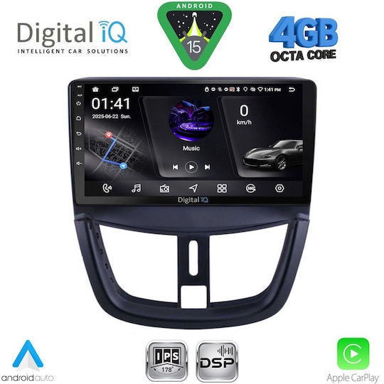 Digital IQ Car Audio System for Peugeot 207 2007-2014 Bluetooth USB WiFi GPS Apple CarPlay Android Auto with 9" Touch Screen