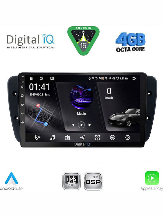 Digital IQ Car Audio System for Seat Ibiza 2008-2015 (Bluetooth/USB/WiFi/GPS/Apple CarPlay/Android Auto) with 9" Touch Screen