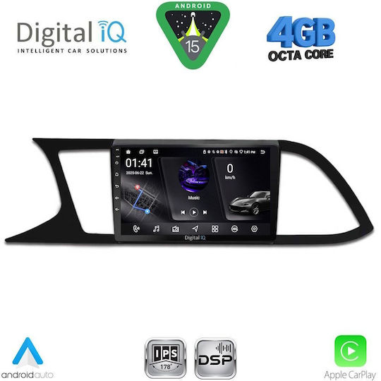 Digital IQ Ηχοσύστημα Αυτοκινήτου για Seat Leon 2012-2021 με Clima (Bluetooth/USB/WiFi/GPS/Apple-Carplay/Android-Auto) με Οθόνη Αφής 9"