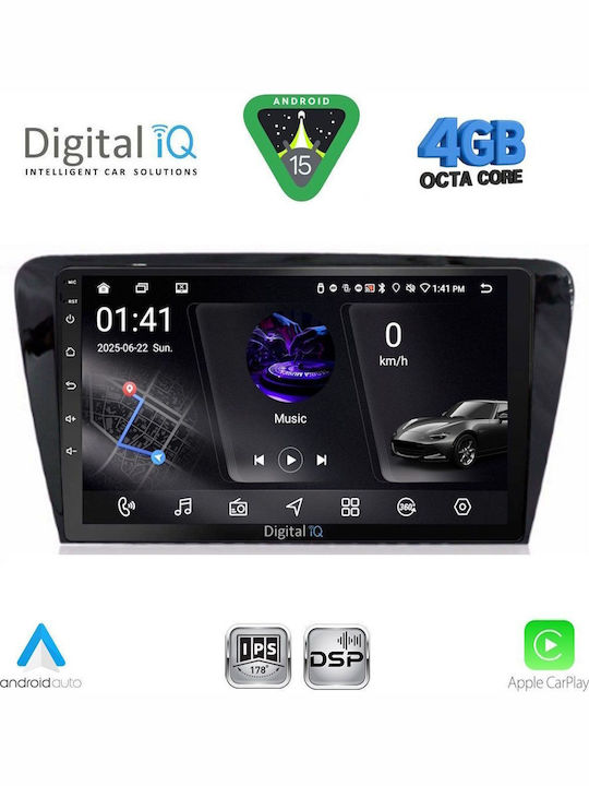 Digital IQ Car Audio System for Skoda Octavia 2013-2021 with Clima Bluetooth USB WiFi GPS Apple CarPlay Android Auto with 10" Touch Screen