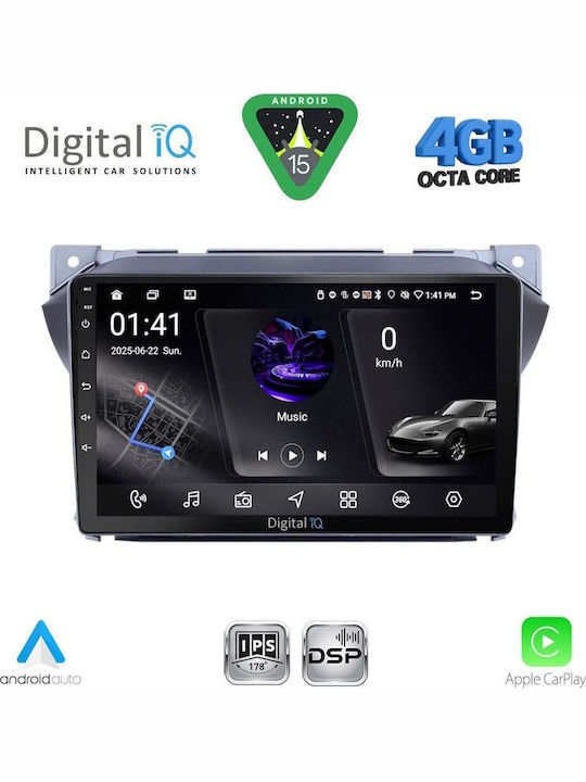 Digital IQ Car Audio System for Suzuki Alto Nissan Pixo 2009-2014 Bluetooth USB WiFi GPS Apple CarPlay Android Auto with 9" Touch Screen