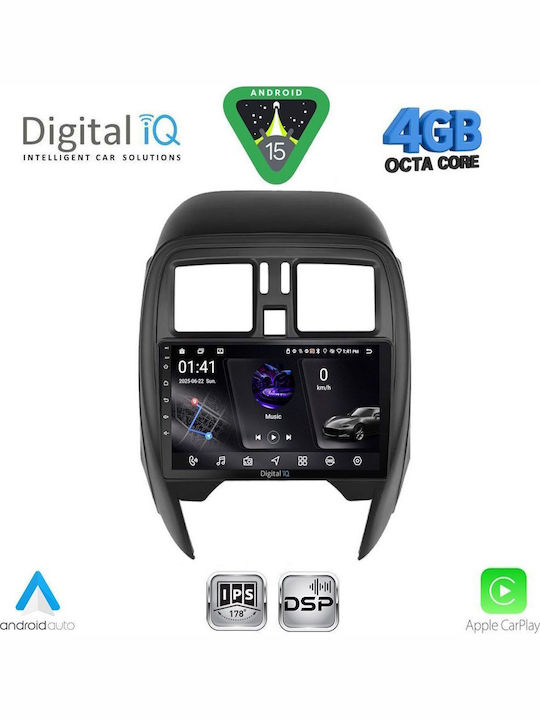Digital IQ Car Audio System for Nissan Micra 2014-2017 Bluetooth USB WiFi GPS Apple CarPlay Android Auto with 9" Touch Screen