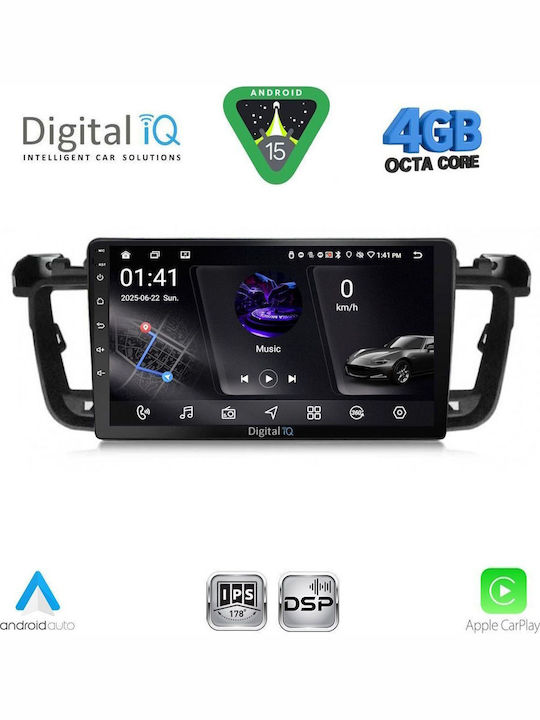Digital IQ Car Audio System for Peugeot 508 2010-2016 Bluetooth USB WiFi GPS Apple CarPlay Android Auto with 9" Touch Screen
