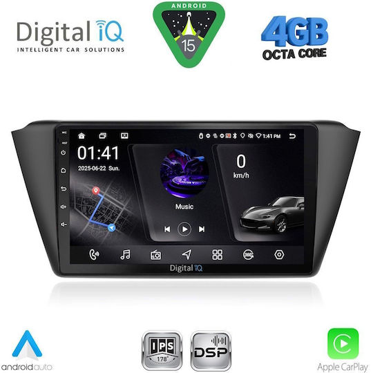 Digital IQ Car Audio System for Skoda Fabia 2015-2022 with Clima (Bluetooth/USB/WiFi/GPS/Apple CarPlay/Android Auto) with 9" Touch Screen