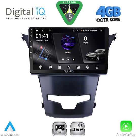 Digital IQ Ηχοσύστημα Αυτοκινήτου για Ssangyong Korando 2014-2019 (Bluetooth/USB/WiFi/GPS/Apple-Carplay/Android-Auto) με Οθόνη Αφής 9"
