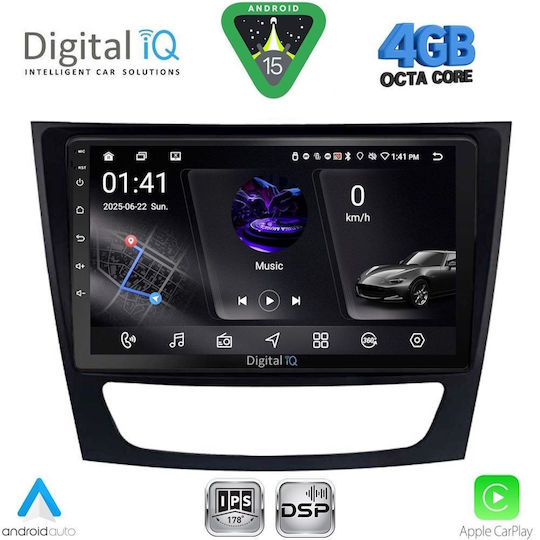 Digital IQ Ηχοσύστημα Αυτοκινήτου για Mercedes-Benz E Class / CLS Class 2003-2009 (Bluetooth/USB/WiFi/GPS/Apple-Carplay/Android-Auto) με Οθόνη Αφής 9"