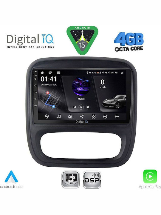 Digital IQ Car Audio System for Opel Vivaro Renault Trafic Nissan NV300 2014-2020 Bluetooth USB WiFi GPS Apple CarPlay Android Auto with 9" Touch Screen