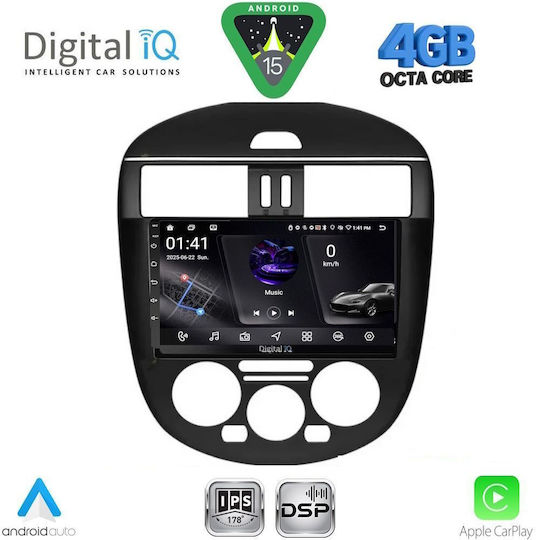 Digital IQ Ηχοσύστημα Αυτοκινήτου για Nissan Tiida 2013-2023 με A/C (Bluetooth/USB/WiFi/GPS/Apple-Carplay/Android-Auto) με Οθόνη Αφής 9"