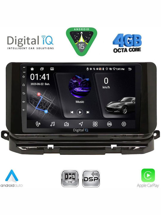 Digital IQ Car Audio System for Skoda Octavia 2021 with Clima (Bluetooth/USB/WiFi/GPS/Apple CarPlay/Android Auto) with 10" Touch Screen
