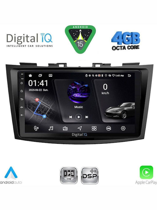Digital IQ Car Audio System for Suzuki Swift 2011-2016 Bluetooth USB WiFi GPS Apple CarPlay Android Auto with 9" Touch Screen