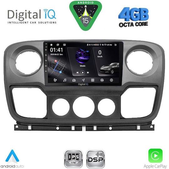 Digital IQ Car Audio System for Opel Movano Renault Master Nissan NV400 2010-2020 Bluetooth USB WiFi GPS Apple CarPlay Android Auto with 10" Touch Screen