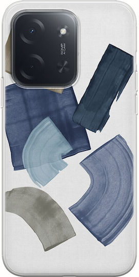 Mobile Phone Case Blue Brown Paint Blocks Xiaomi Poco C85 4G Flexible TPU Transparent Silicone