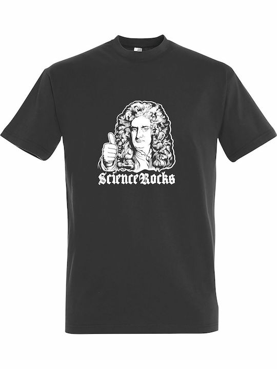 T-shirt Unisex " Science Rocks Isaac Newton " Dark Grey