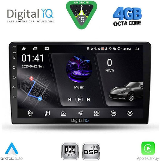 Digital IQ Ηχοσύστημα Αυτοκινήτου για Toyota Auris 2007-2012 (Bluetooth/USB/WiFi/GPS/Apple-Carplay/Android-Auto) με Οθόνη Αφής 9"