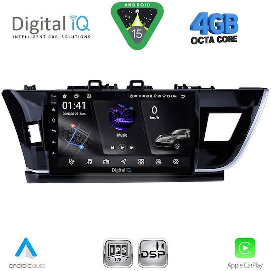 Digital IQ Car Audio System for Toyota Corolla 2013-2016 (Bluetooth/USB/WiFi/GPS/Apple CarPlay/Android Auto) with 10" Touch Screen