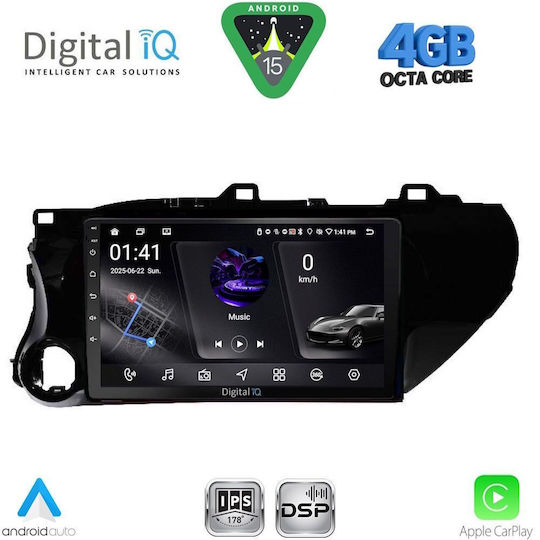 Digital IQ Car Audio System for Toyota Hilux 2017 Bluetooth USB WiFi GPS Apple CarPlay Android Auto with 10" Touch Screen