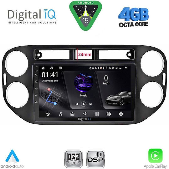 Digital IQ Car Audio System for Volkswagen Tiguan 2011-2016 with Clima (Bluetooth/USB/WiFi/GPS/Apple CarPlay/Android Auto) with 9" Touch Screen