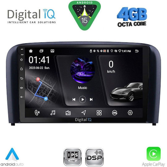 Digital IQ Ηχοσύστημα Αυτοκινήτου για Volvo S80 1999-2006 (Bluetooth/USB/WiFi/GPS/Apple-Carplay/Android-Auto) με Οθόνη Αφής 9"