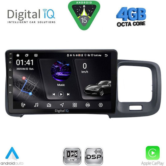 Digital IQ Ηχοσύστημα Αυτοκινήτου για Volvo S60 2010-2018 (Bluetooth/USB/WiFi/GPS/Apple-Carplay/Android-Auto) με Οθόνη Αφής 9"