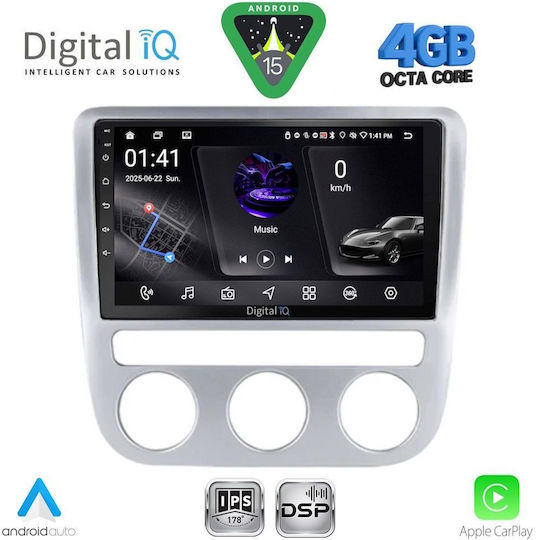 Digital IQ Car Audio System for Volkswagen Eos / Scirocco 2006 with Clima (Bluetooth/USB/WiFi/GPS/Apple CarPlay/Android Auto) with 9" Touch Screen