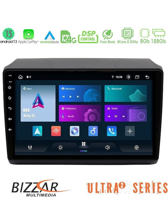 Bizzar Car Audio System for Peugeot Boxer Fiat Ducato Citroen Jumper 2022-2023 Bluetooth USB WiFi GPS Apple CarPlay Android Auto with 9" Touch Screen