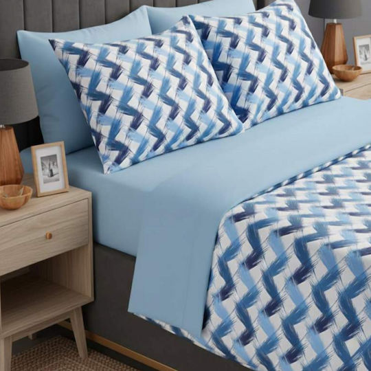 MayHome MayHome Light Blue Single Coverlet Set Cotton & Polyester 160x240cm