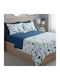 MayHome Set Bed Sheets Single with Rubber Hugger 100x200+25cm Geometric 3pcs
