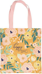 Reusable Bag Mustard Floral 38x36 Reusable Bag Mustard Floral 38x36