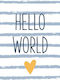 Kids Wall Art Hello World with Black Wooden Frame 40x50cm