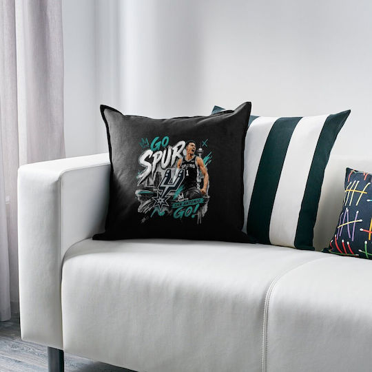 Victor Wembanyama Basketball Kids Throw Pillow Couch Black 100% Cotton Includes Filling 50x50cm