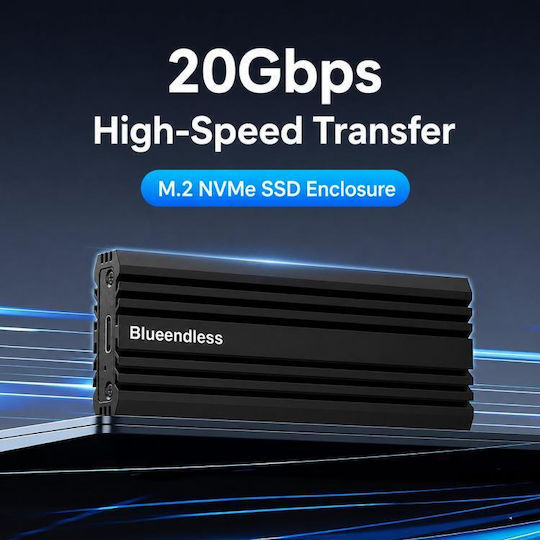 Blueendless Hard Drive Case for M.2 SATA III NVME with USB 3.2 Connection