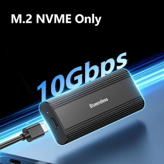 Blueendless Case for M.2 SATA III NVME Hard Drive with SATA Type-C Connection