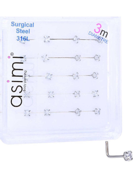 Asimi Body Piercing Nose Piercing Earring Steel Silver