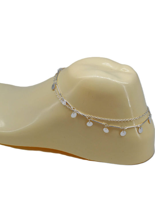 Women's Double Coin Anklet Chain K Ank23-194