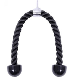 Triceps Rope Training Swivel Metal Handle Nylon Rubber Material Rope Length 60 Cm Maximum Load 200 Kg Black