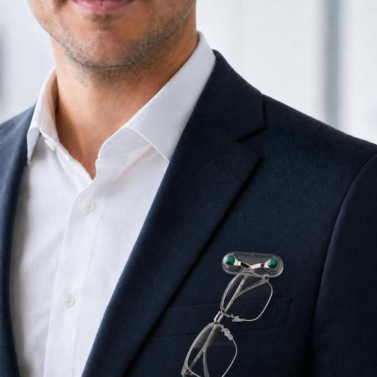 Magnetic Eyeglass Case Magnetic Pin Clip Earphones License Plate Emerald