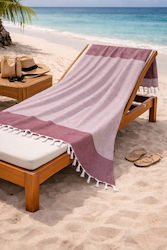 SteweHome Cotton Beach Towel-Pareo Burgundy SteweHome Cotton Beach Towel-Pareo Burgundy